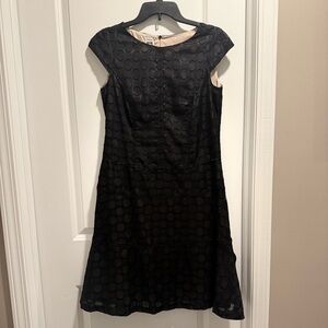 Anne Klein Black Textured Mini Dress